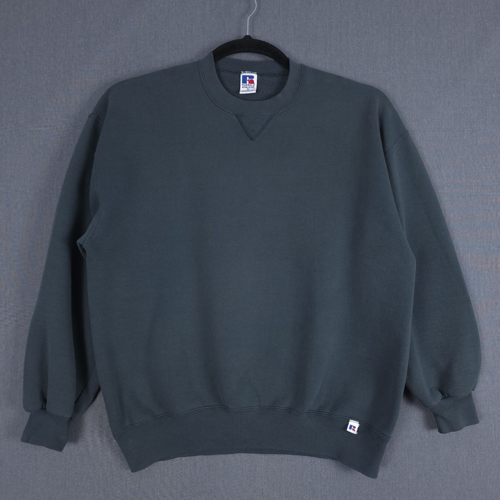 Vintage Russell Athletic Sweatshirt Mens XL Blue Gray V-Stitch Crewneck USA 90s
